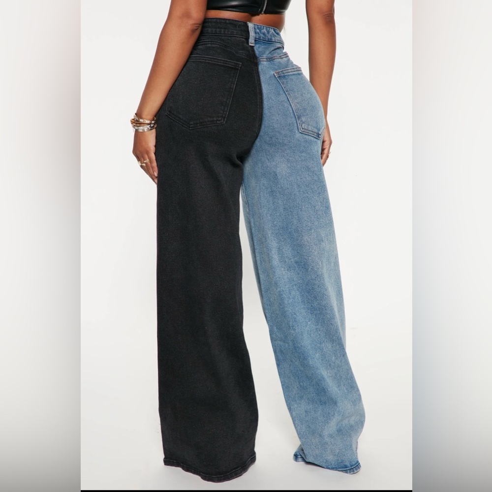 Fashionnova Gemini two tone jeans